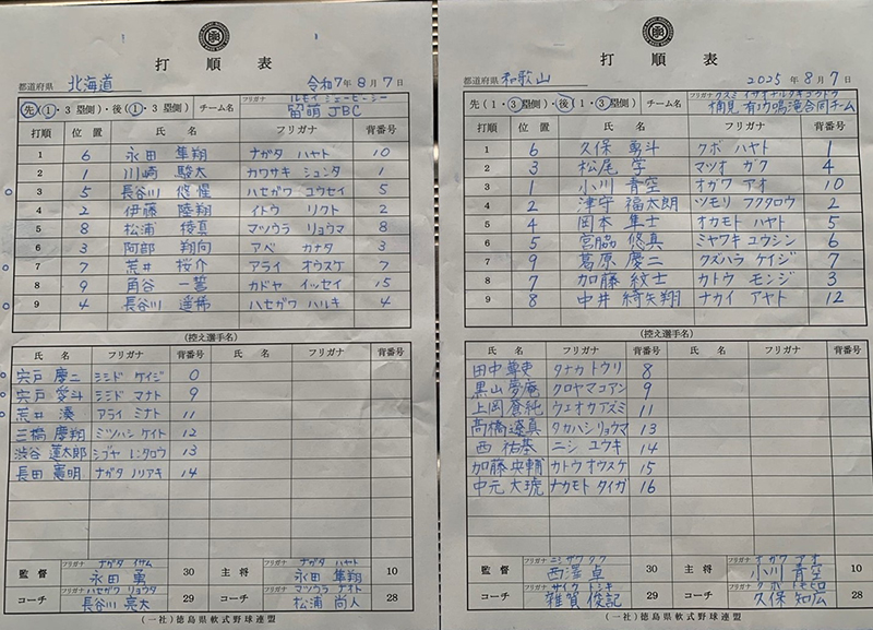 写真左から留萌JBC、楠見・有功鳴滝合同チーム