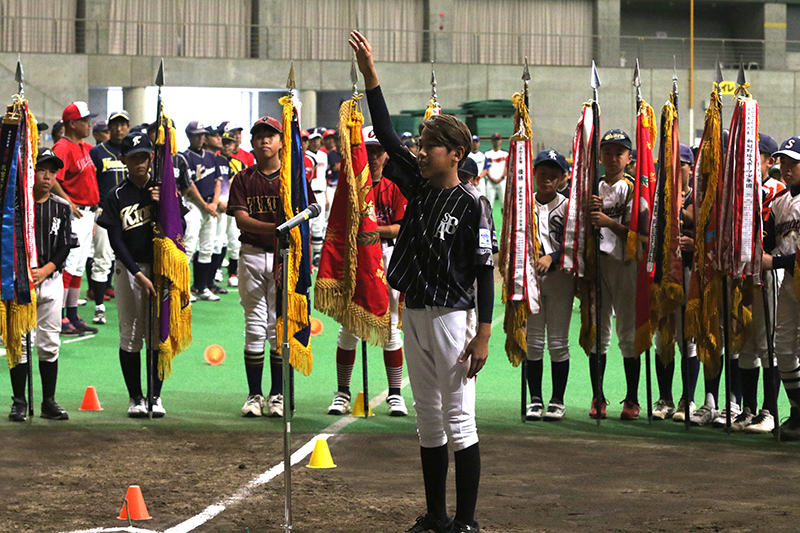 選手宣誓の大役を担った奥山主将（札幌オールブラックス）