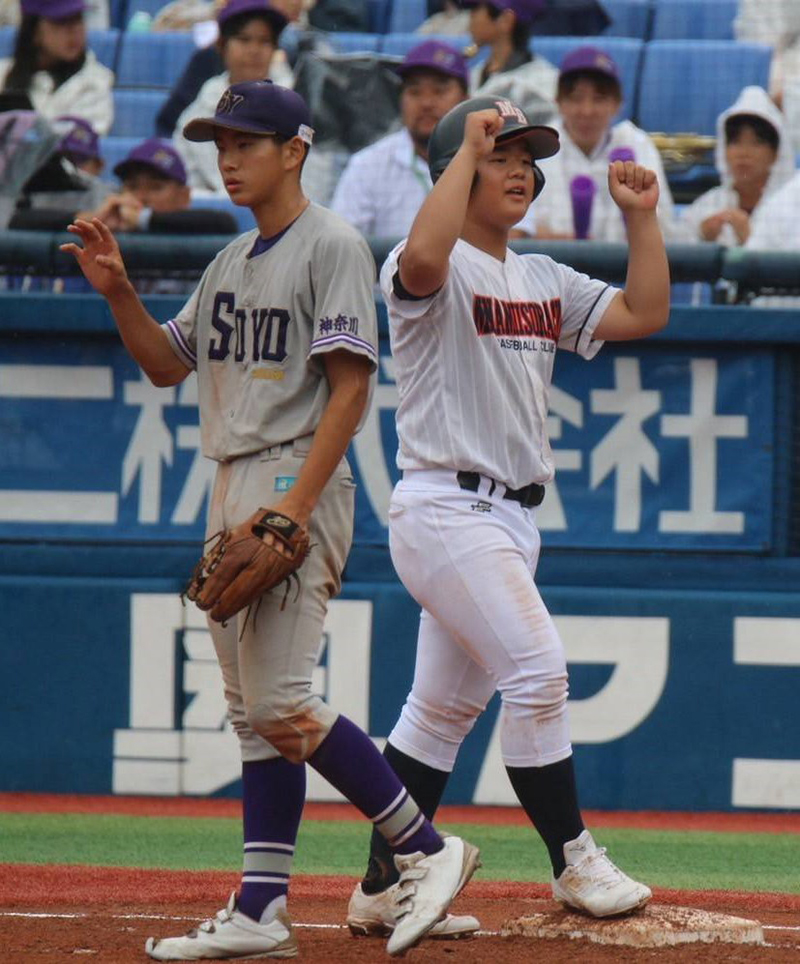 右前適時打を放った山田選手（写真・南空知BBC提供）