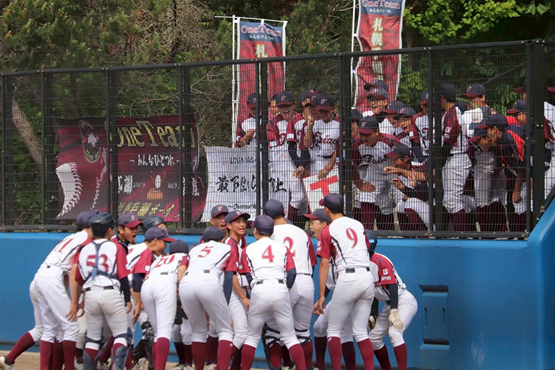 選手権大会の円陣の様子