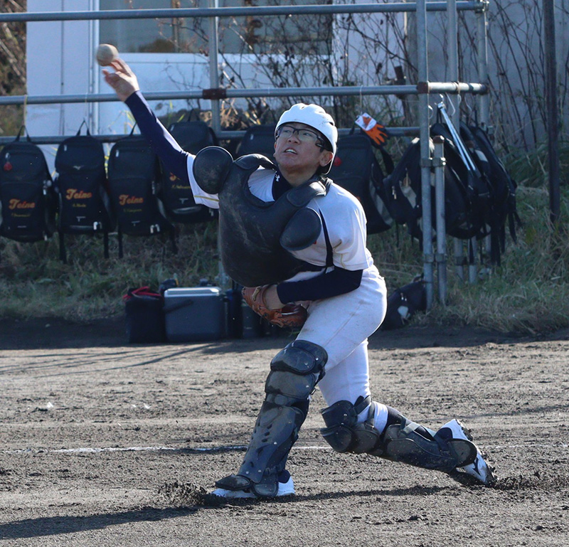 フィールド存在感を見せていた中村捕手(札幌手稲)