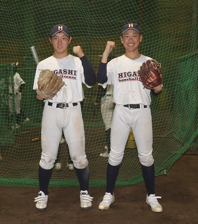 インタビューに答えてくれた3年生・写真左から内山君、竹井君（札幌東）