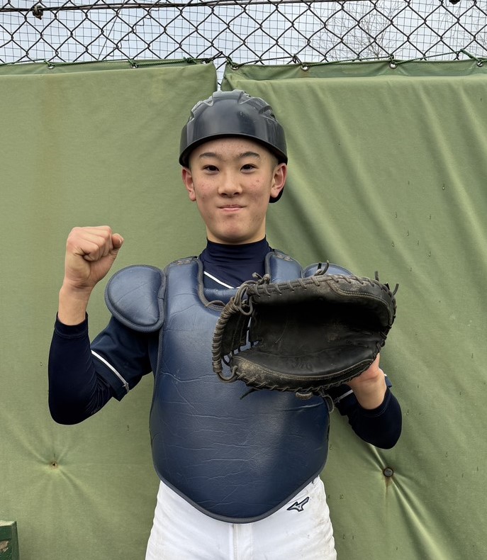 インタビューに答えてくれた林君（札幌大谷）