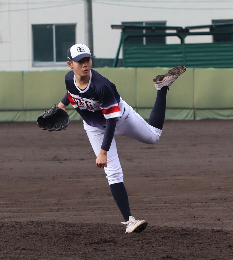 マウンドで躍動してみせた土門投手（大空）