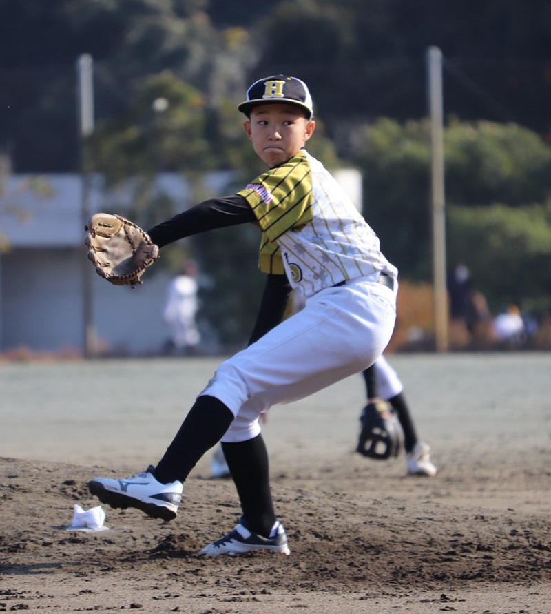 リリーフ登板で好投した松田投手（日高選抜）