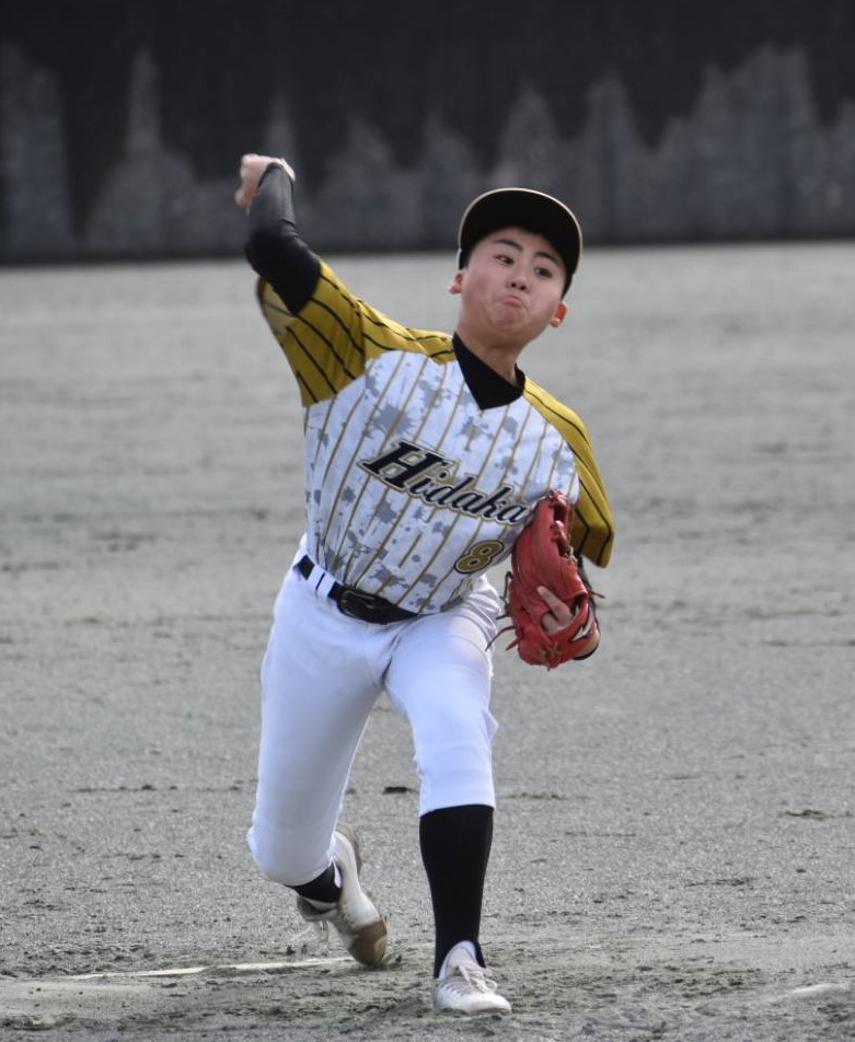 先発した岩間投手（日高選抜）