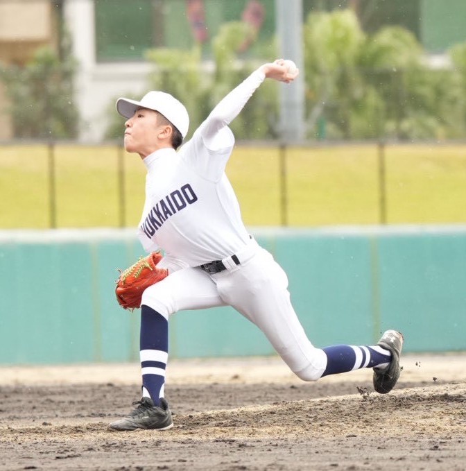 最終回をしめた三谷投手（北海道選抜）