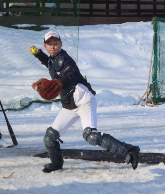 高橋主将よりチームのカギを握る選手と名前が挙がった、上口捕手（札幌豊平ボーイズ）