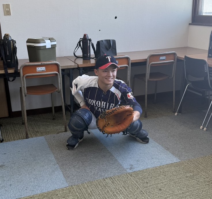 卒団した3年生の櫻谷捕手