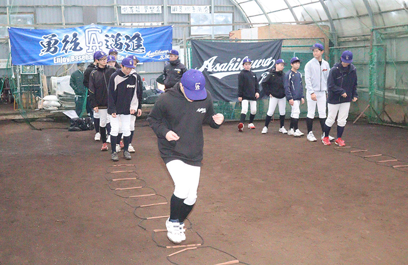 ラダートレーニングを行った旭川BBCナイン