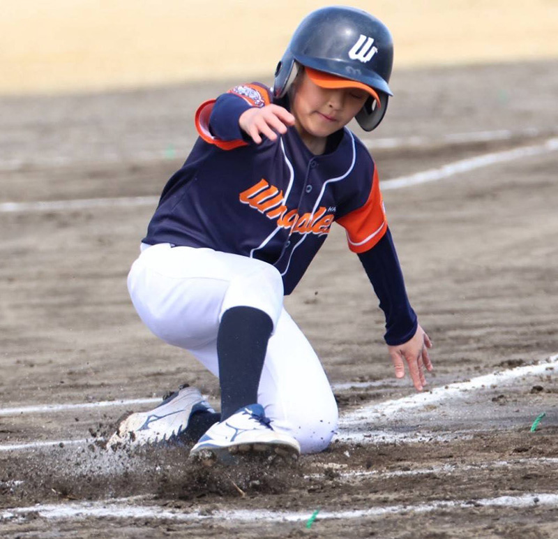 ランニング本塁打を放った笹川選手（柏ホエールズ）