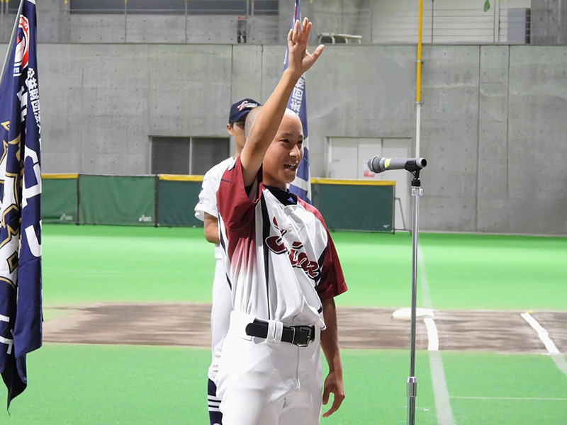 北海道大会で選手宣誓するキャプテン平野=(写真・チーム提供)