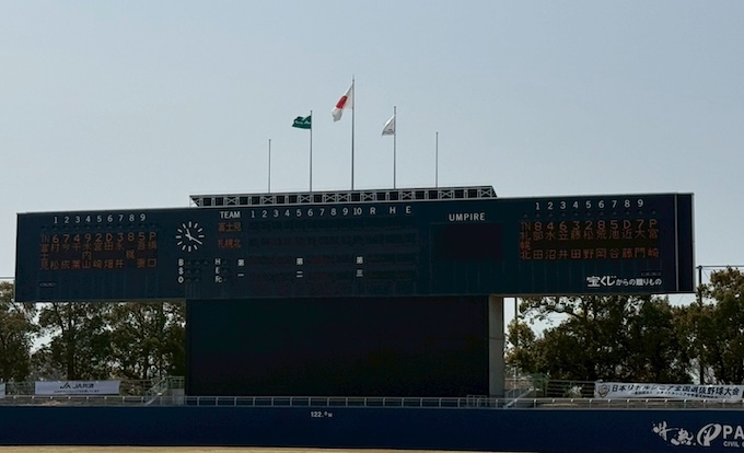 大阪シティ信用金庫スタジアムのスコアボード