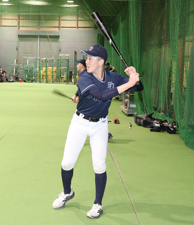 明るくチームをけん引していた林主将（札幌大谷リトルシニア）