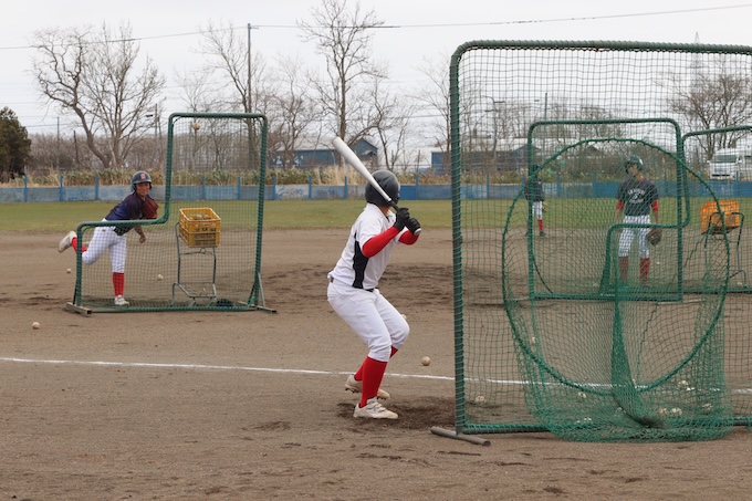 バッティング練習の様子