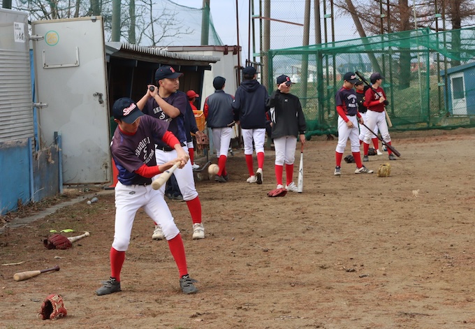 ペッパーを行う選手たち