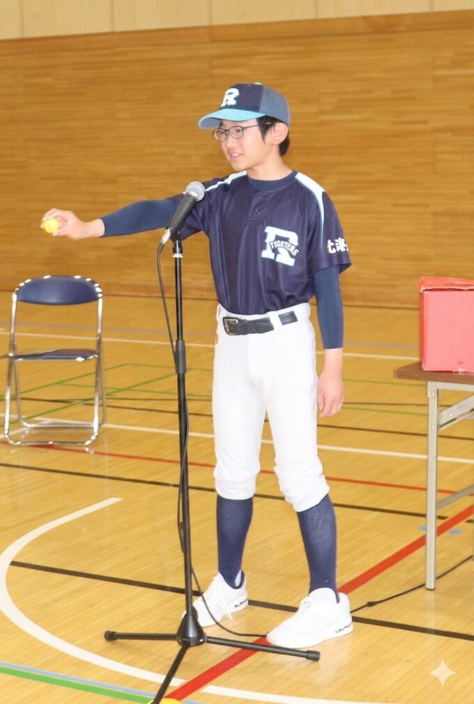 抽選を引く安田君（石狩ヴォルテックス）