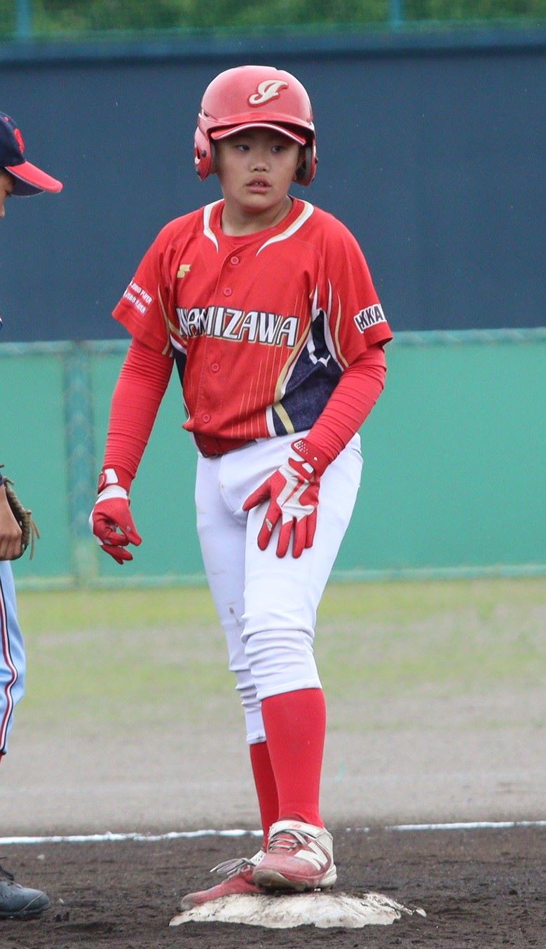 岩見沢学童、唯一の2打点を挙げた笹野嵐（岩見沢学童野球クラブ）