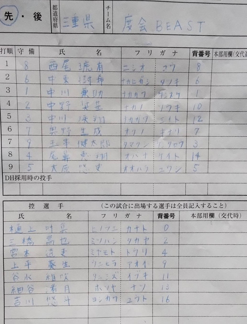 オーダー表・渡会BAAST
