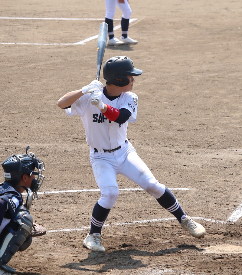 決勝打を放った松野（札幌北）