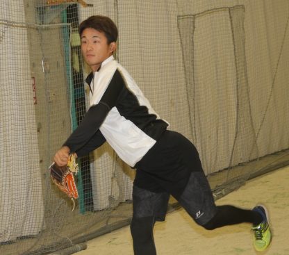 千葉ロッテ山本さんの自主トレを取材。 