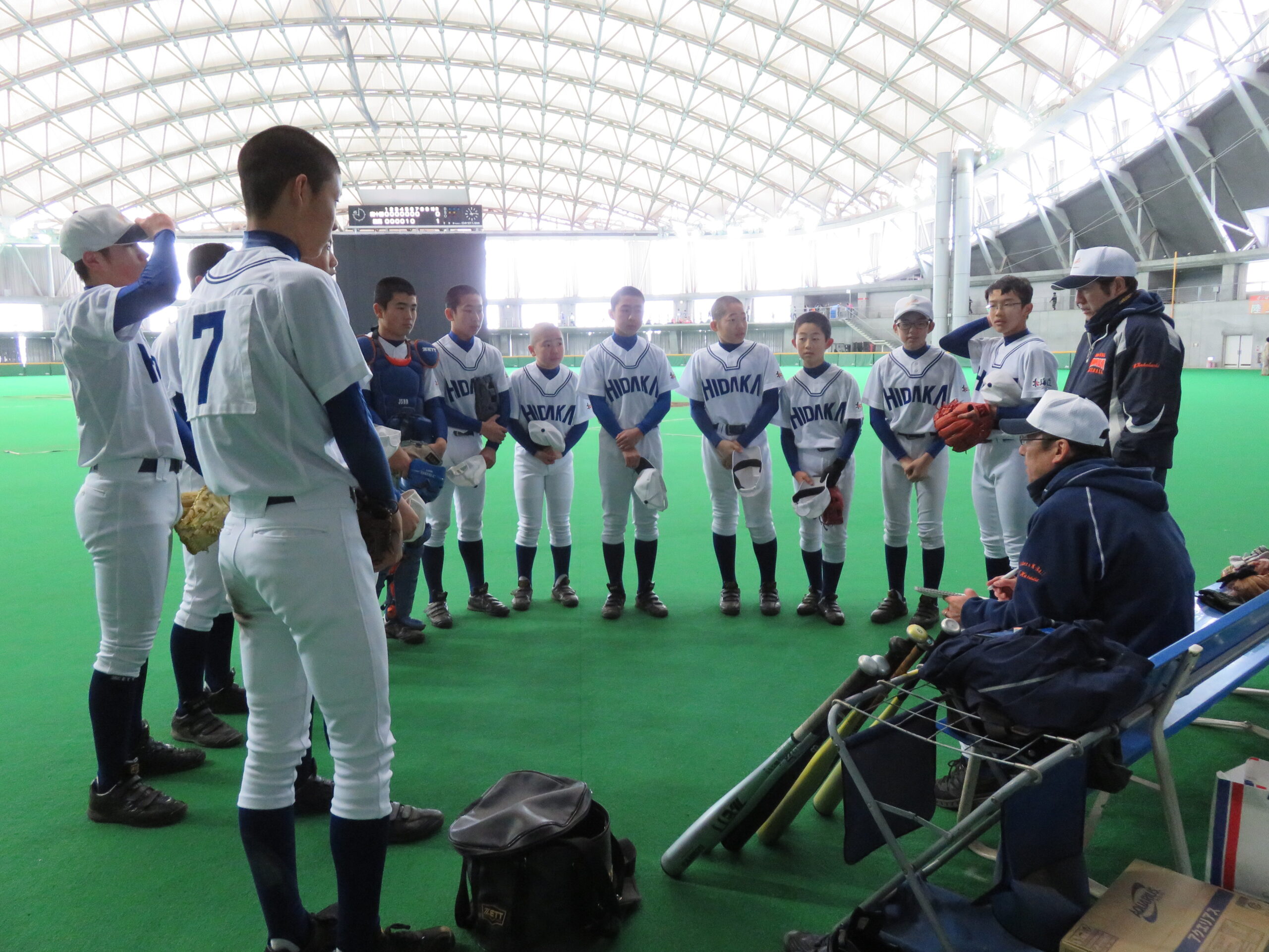 第一試合に挑んだ日高チーム