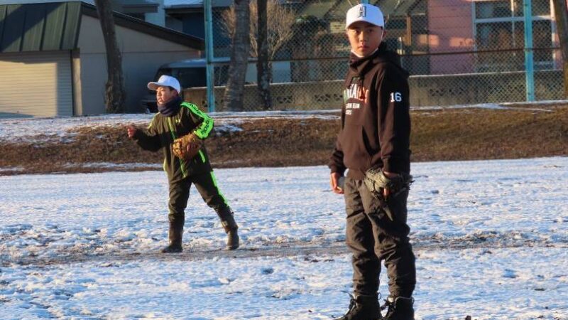 雪の中、最終調整する北海道選抜！ 