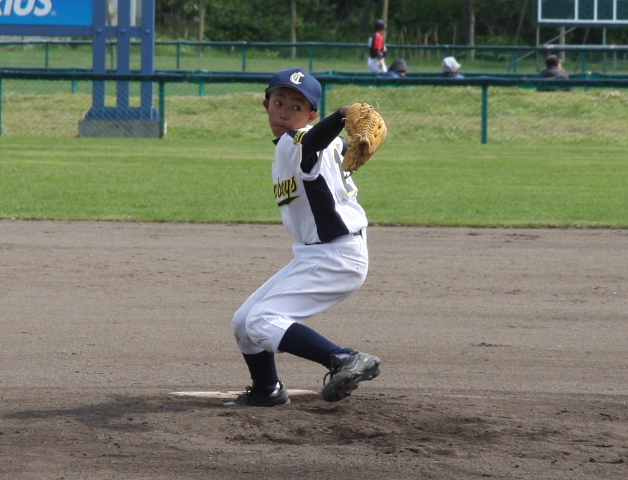 完封した齋藤投手(5年・平岡カウボーイズ)