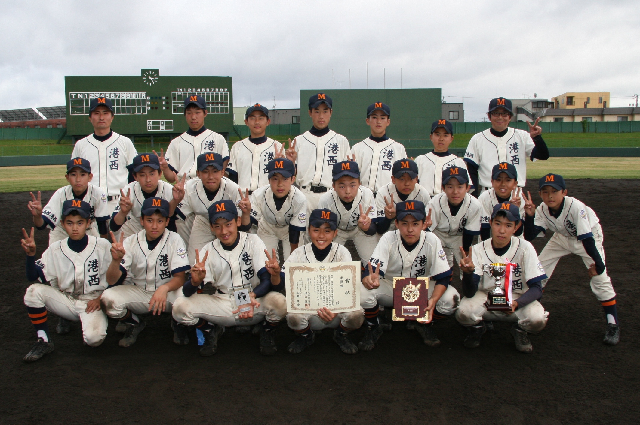 準優勝の函館港西シニア球団