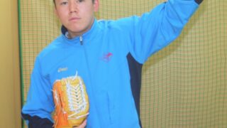 新投法で挑む国際情報高の大場君 