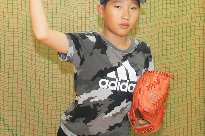 万全態勢で中学野球へ－栄ゴールデンKの難波君 