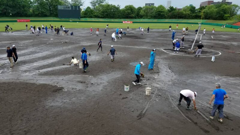 試合再開を願い。 
