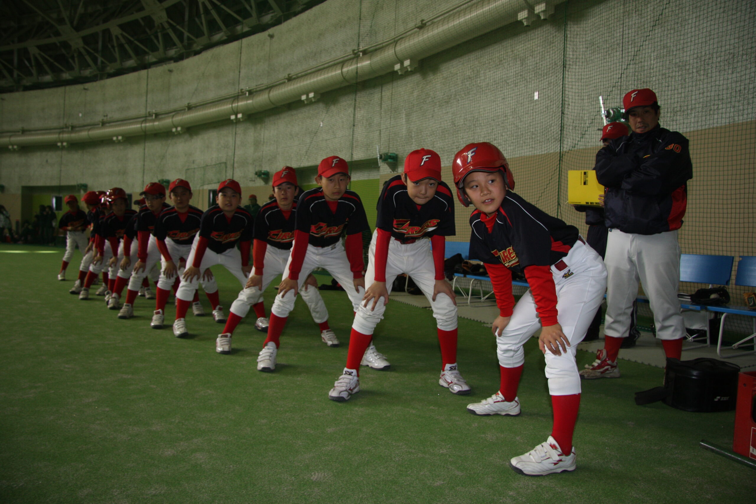 試合前の砂川ファイヤーズ