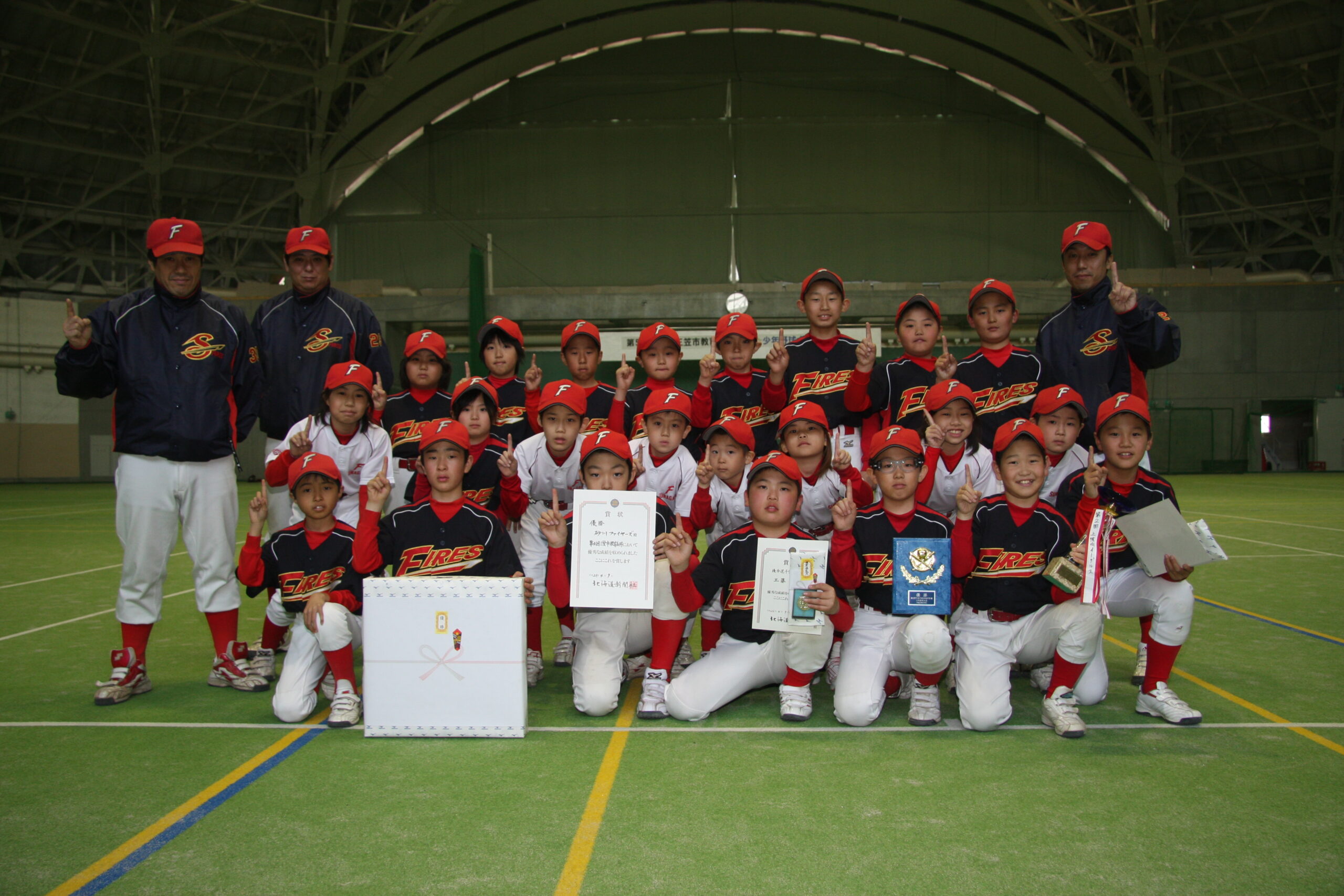 西武ドーム行きを決めた砂川ファイヤーズ※写真は三笠市教育長杯のもの