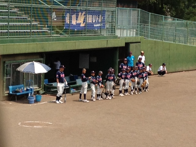 試合前・・あれパラソル