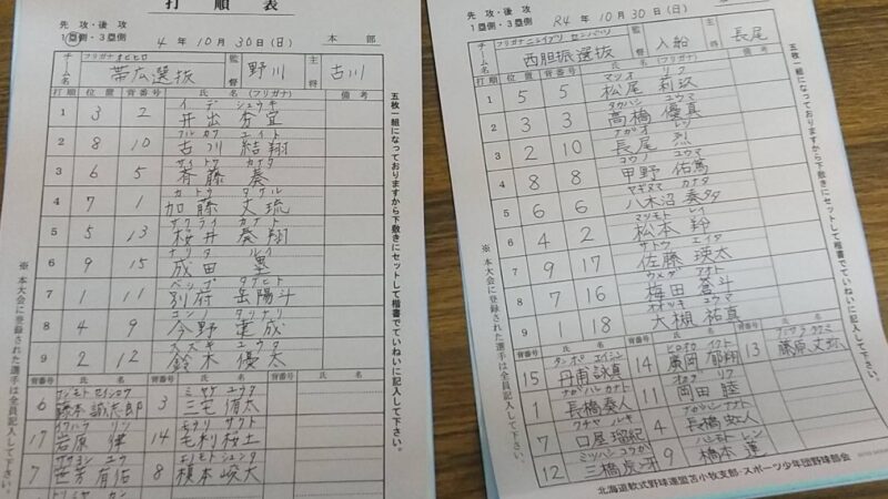 【30日速報】準々決勝・帯広選抜×西胆振選抜（とましん） 