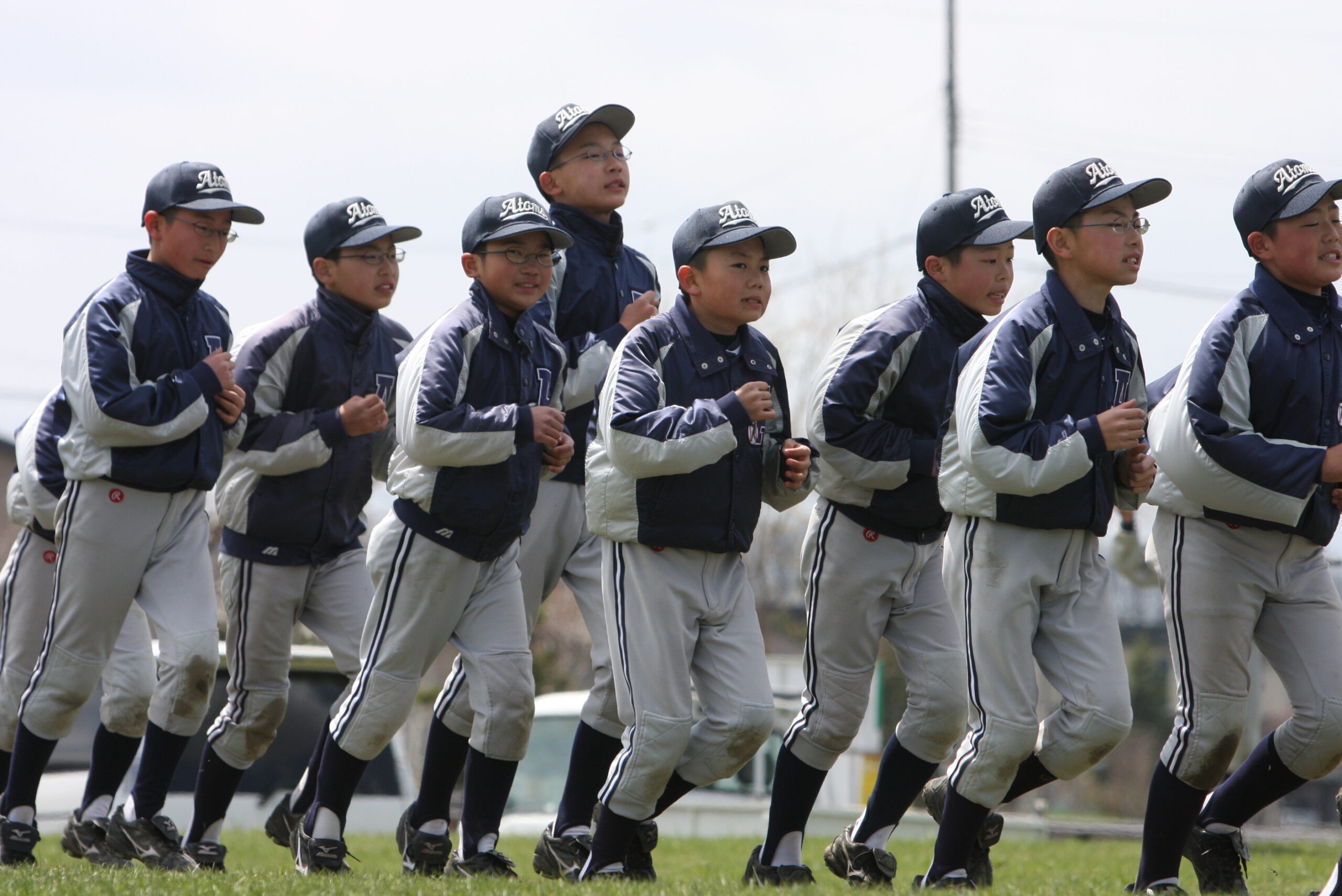 試合前アップするアトムズナイン