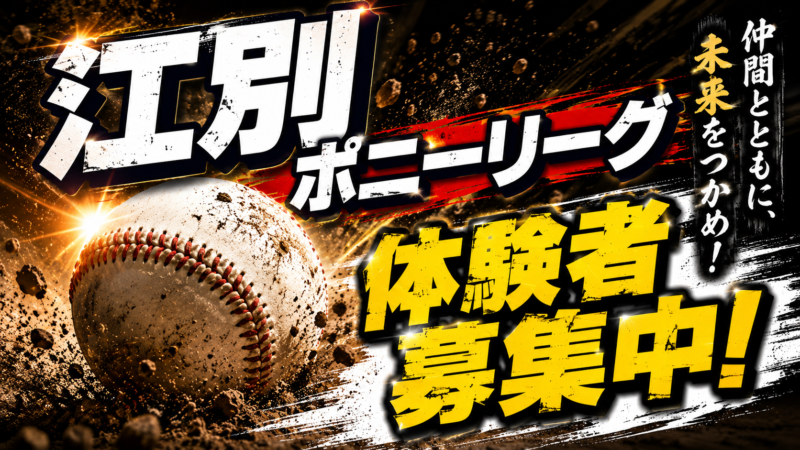 江別ポニーリーグ、体験者募集！ 